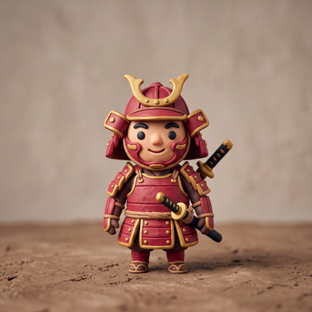 Deploy & Enjoy's handmade clay samurai mascot